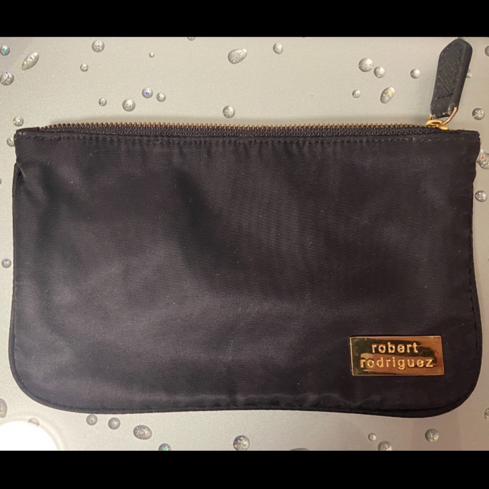 Robert Rodriguez Black with Gold Metal Zipper Bag